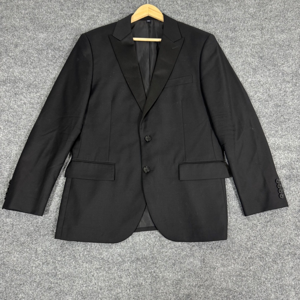 J.Crew Thompson Blazer Sport Coat Mens 40S Black 100% Wool EUC Professional